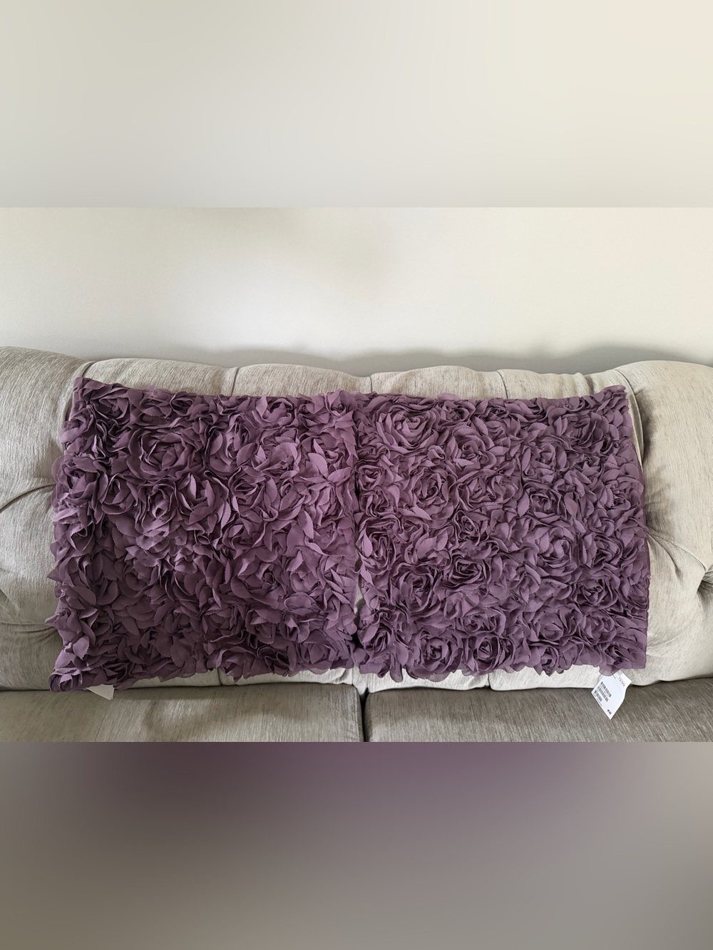 Plum Floral Rosette Decorative Throw Pillow Cover - Home Accents